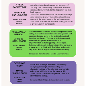 Poster for upcoming children's workshops