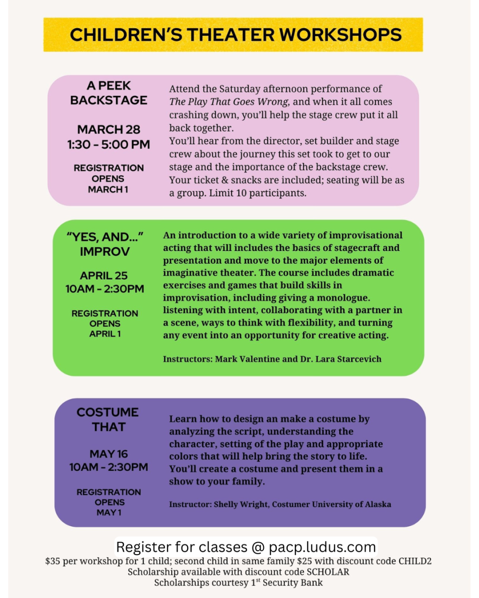 Poster for upcoming children's workshops