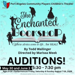 Poster announcing auditions for Enchanted Bookshop