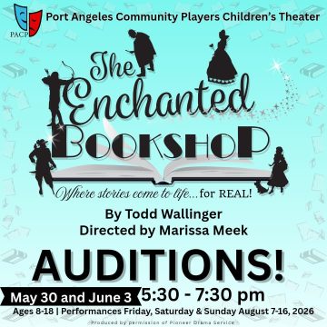 Poster announcing auditions for Enchanted Bookshop